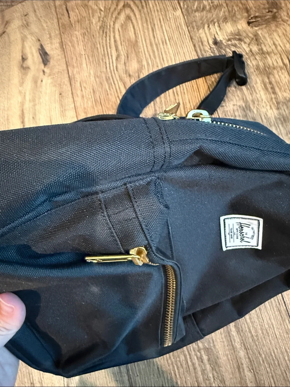 Herschel Supply Company Black Mini Backpack with Gold Zipper